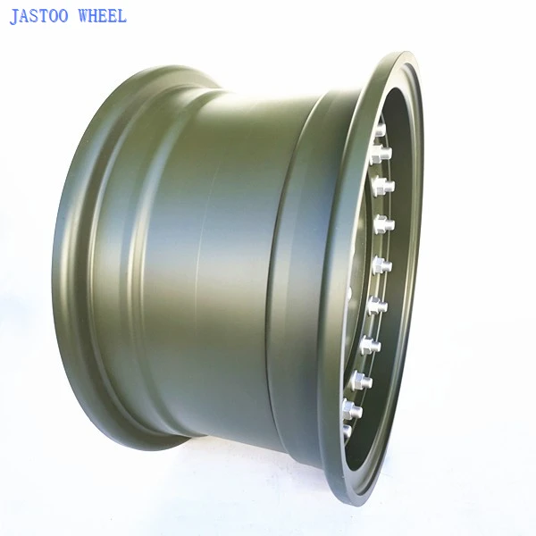 18*9.5 Inch Army Green 8 Lug 2 Piece Military Wheels